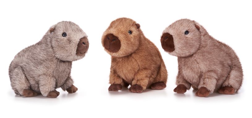 (Mis 3) CAPYBARA Peluche Capibara in morbido tessuto effetto visone 22cm 3ass…x48